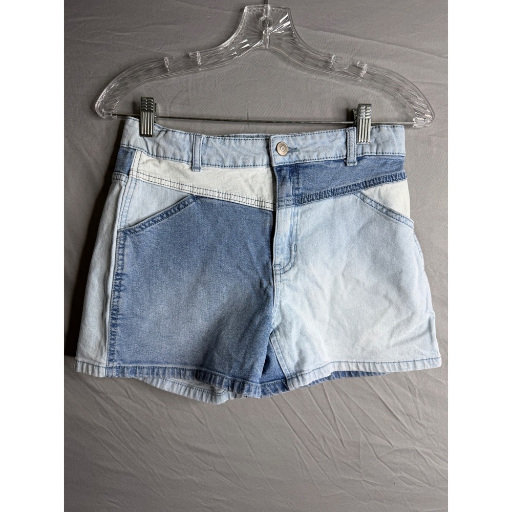 Wonder Nation Girls Patchwork Denim Shorts Blue Colorblock Size 16